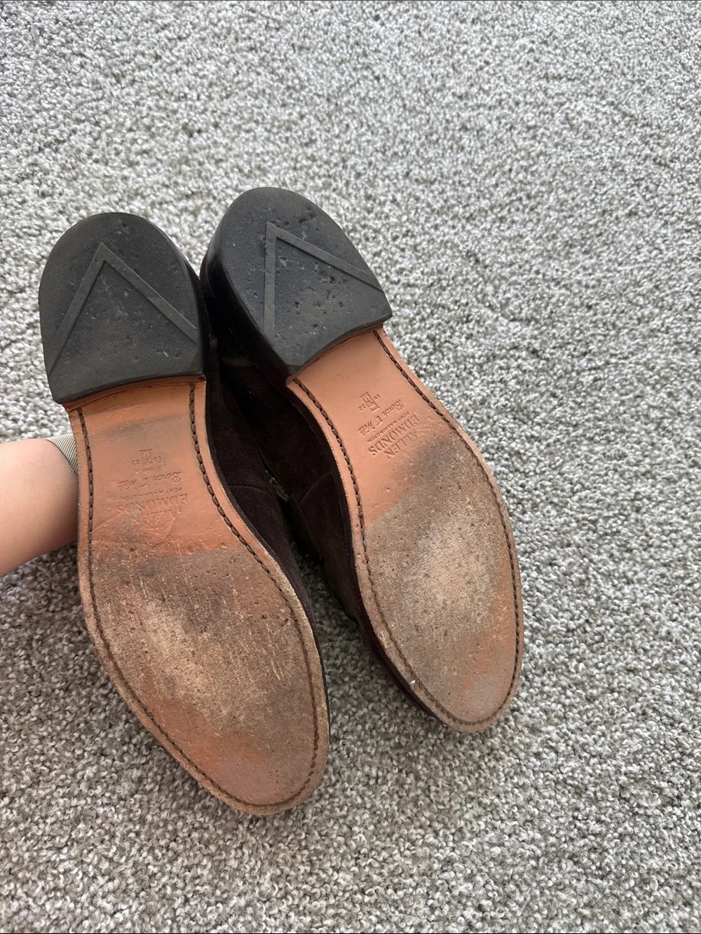 Men’s Brown Suede Allen Edmonds Randolph Bit Loafer 11